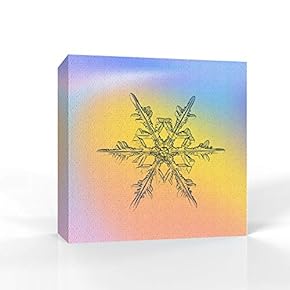 Canvas Wall Art - Snowflake Theme - Modern Home Art Stretched and Framed Ready to Hang - 12x12 inches