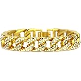 HH BLING EMPIRE 14K Gold and Silver Bracelets Diamond Tennis and Cuban Link Bracelet for Men Women Hip Hop Jewelry