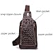 Contacts Vintage Genuine Leather Mens Alligator Daypack Crossbody Travel Shoulder Bag Coffee, Dark Brown, one size