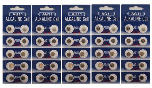 50 Powertron AG11-362- LR721-SR721 WATCH BATTERIES