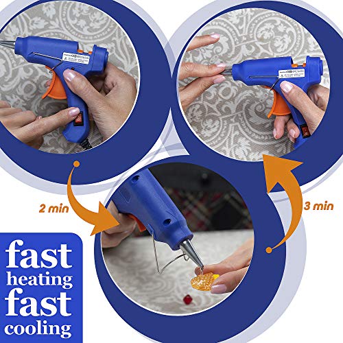MYFOXI Hot Glue Gun Kit with 25 Refill Sticks - 20W High Temp Gluing Pen for Crafts, Jewelry Making, Wood Art, Fabric - Small Mini Glue Gun Safe for Kids - On Off Safety Switch, Stand, No Drip Tip