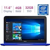 Dell Inspiron i3162-0003BLU 11.6" HD Laptop (Intel Celeron N3060, 4GB RAM32 eMMC HDD) Bali Blue