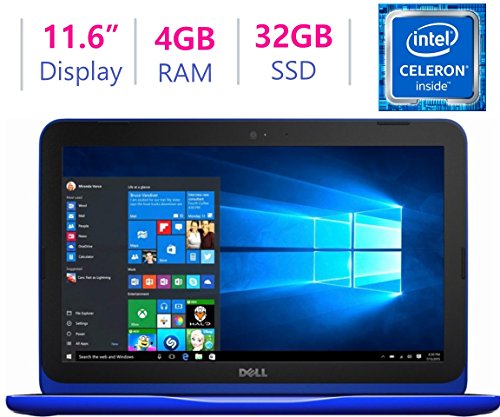 Newest Dell Inspiron 11.6 inch HD (1366 x 768) WLED Backlit Display Laptop PC | Intel Celeron N3060 | 4GB DDR3L | 32GB eMMC | HDMI | Bluetooth | 802.11ac WIFI | Up to 9.5h Battery Life | Windows 10