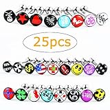 Micropromo® 25 pcs 14G High Quality Surgical Steel Tongue Ring Bars Barbell Tongue Piercing Jewelry Funny Nasty Wordings Picture Logo Signs Set for Girls / Sex / Men / Guys / Women
