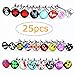 Micropromo® 25 pcs 14G High Quality Surgical Steel Tongue Ring Bars Barbell Tongue Piercing Jewelry Funny Nasty Wordings Picture Logo Signs Set for Girls / Sex / Men / Guys / Women
