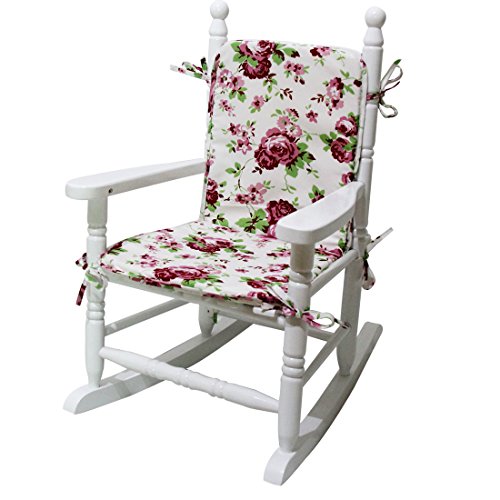 Caymus Child's Solid Hardwood Outdoor Rocking Chair Country Plantation Porch Rocker with cushion - Thumbnail 4