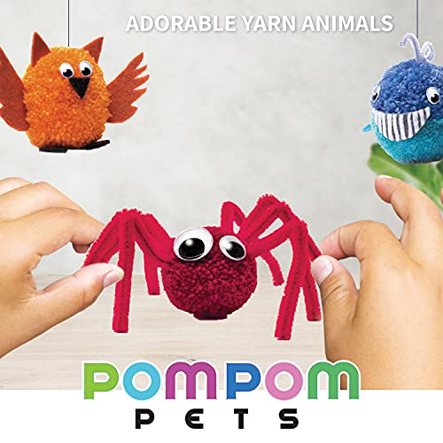 SpiceBox Pom Pom Pets, Yarn Craft Kits for Kids, Make Your Own Animals, Children's DIY Activity