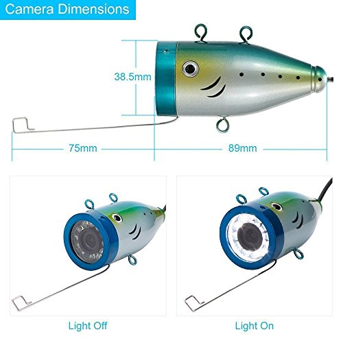 Anysun Underwater Fish Finder With Video Recorder DVR Function Professional Fishing Video Camera 7" TFT Color LCD HD Monitor 1000tvl CCD 30M Cable Length. Easily Watch the Fish Bite