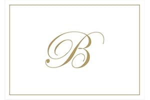 Caspari Gold Embossed Initials Boxed Note Cards in Letter B, 8 Cards & Envelopes