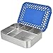 LunchBots Large Cinco Stainless Steel Lunch Container - Five Section Design Holds a Variety of Foods - Metal Bento Box - Dishwasher Safe - Stainless Lid - Blue Dots