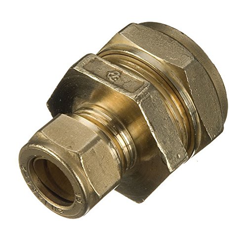 15mm x 10mm Brass Compression Reducing Coupling - Pack of 2
