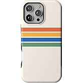 Casely iPhone 16 Pro Max Case | Totally Groovy | Rainbow Stripes Color Block | Bold Protective Design | Compatible with MagSafe