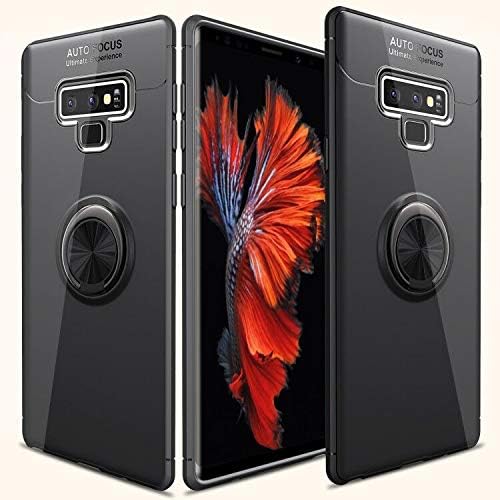 cresawis Galaxy Note 9 Case, [Ring Series] Slim Soft TPU 360 Degree Rotating Ring Kickstand with Magnetic Shockproof Protective Case Cover for Samsung Galaxy Note 9 - Black