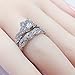 MABELLA 925 Solid Sterling Silver Matching Bridal Set Wedding Engagement Rings Clear Round Cubic Zirconia Eternity Ring for Women