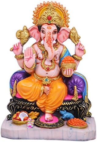 PAPILON ATTRACTIONS Papilon Handmade Gold Plated Prashad Ganesh Spiritual idols Decorative Puja/Vastu Showpiece Religious Pooja Gift item & Murti for Mandir,Temple,Home Decor & Office