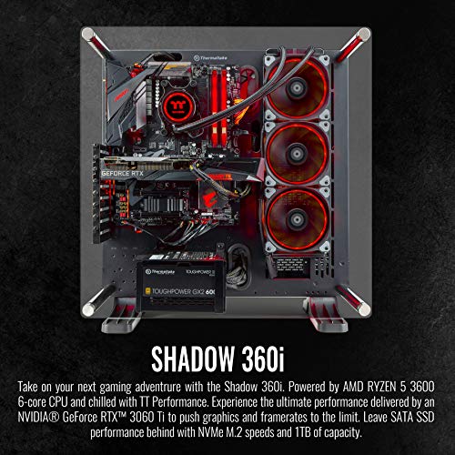 Thermaltake Shadow 360i Liquid-Cooled PC (AMD Ryzen 5 3600, RTX 3060 Ti, 16GB RGB 3000Mhz DDR4 ToughRAM RGB Memory, 1TB… - Image 4