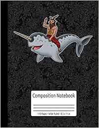 Baphomet Narwhal Gift Satanism Composition Notebook 110 Pages Wide Ruled 8.5 x 11 in: Hail Satan Gift