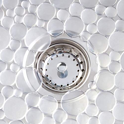 mDesign Adjustable Kitchen Sink Dish Drying Mat/Grid Soft Plastic