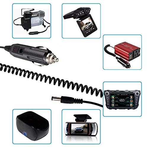 DC 5.5 x 2.1mm/4.0mm x1.7mm Car Charger Connector Cord 12V- 24V Cigarette Lighter Power Supply Adapter Charger Cable for Car Truck Bus Van Boat - Black - Thumbnail 6