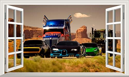 Chicbanners Transformers Autobots V400 3D Magic Window Wall Sticker Self Adhesive Poster Wall Art size 1000mm wide x 600mm deep (large) V5