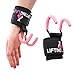 Weight Lifting Hooks for Women - Gym Essentials for Women Weightlifters - Padded Wrist Straps with Pink Hooks - Increase Your Deadlift Performance - Workout Accessories for Women