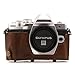 MegaGear Olympus OM-D E-M10 Mark III (14-42mm) Ever Ready Leather Camera Case and Strap, with Battery Access - Dark Brown - MG1346