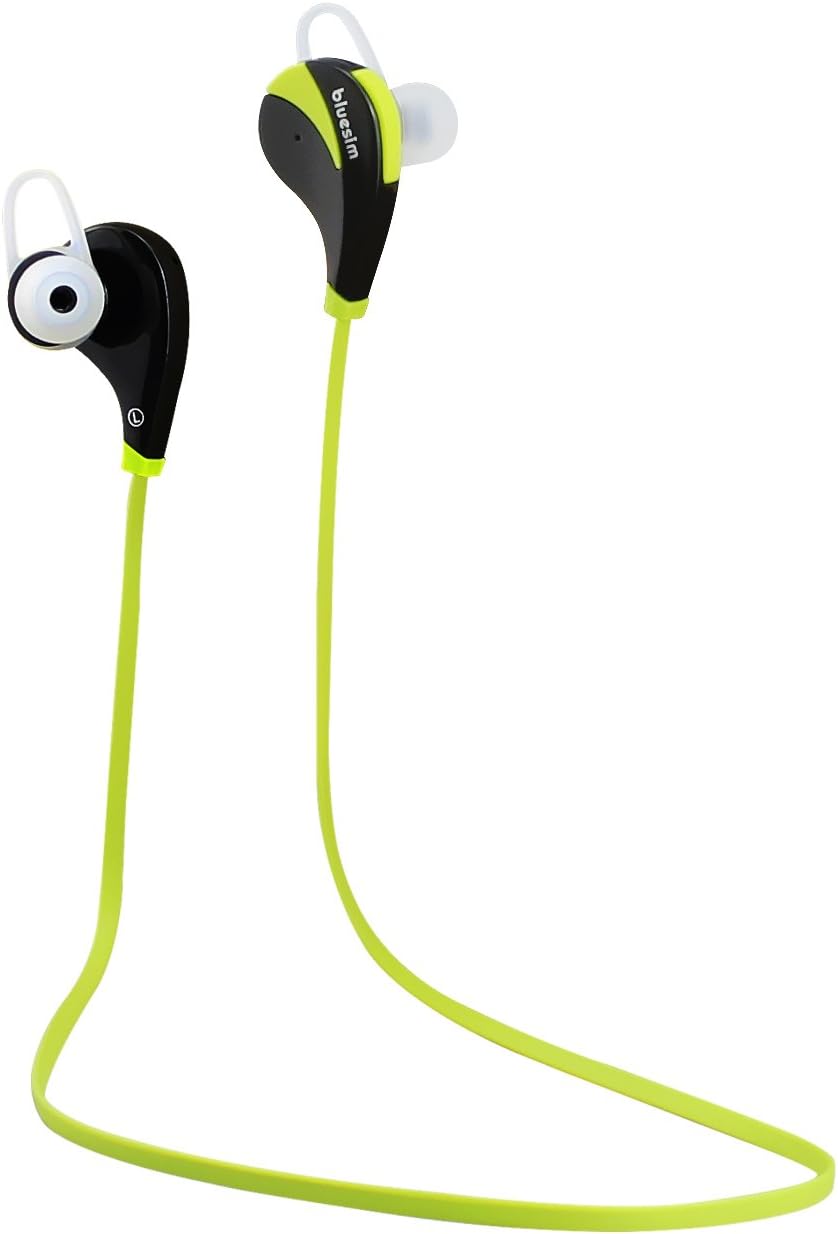 Bluetooth Headphones, BluesimWireless Noise Cancelling Headphones with Microphone for Iphone 6, 6 Plus, 5 5c 5s 4s, Ipad Air and Android Devices(green)