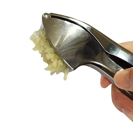 Prevently Edelstahl Knoblauchpresse Ingwerpresse/Knoblauchschneider Set mit Schäler Mit Langer Verwendungsdauer Leicht Zu Reinigen