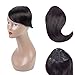 clip in human hair bangs one piece 100% real human hair clip in bang fringe extensions Side Swept Bangs natural color (1b #)