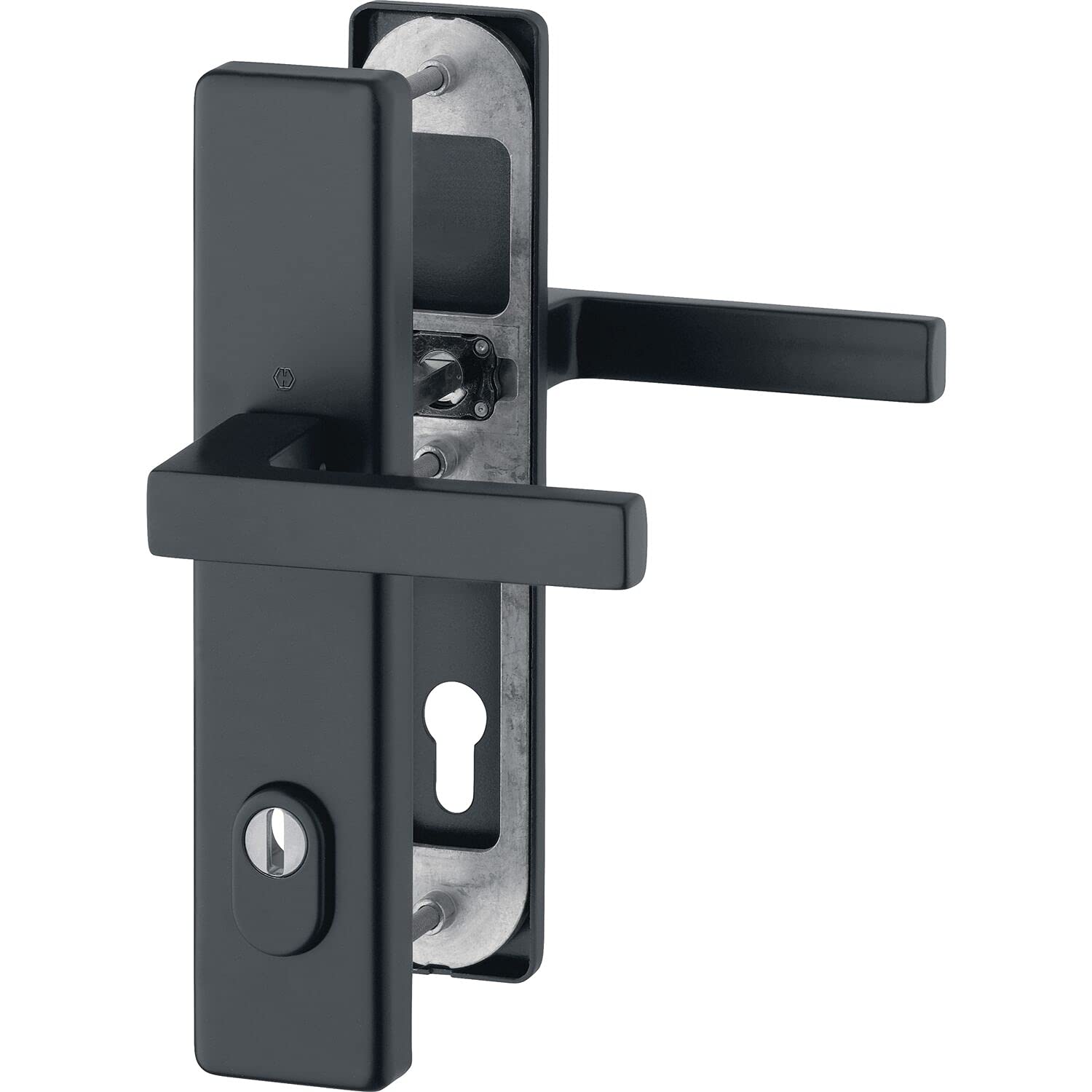 HOPPE SH Handle Set Austin on Sign PZ 72, Door Thickness 42-47, matt Black