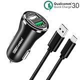 Fast USB Type C Car Charger Works with Samsung Galaxy S8 S9 S9+ Plus Active,Note 8,LG G7/G6/G5/V20/V30,HTC 10/U11/Bolt/U Ultra, Quick Charge 3.0 and 2.4A Adapter with Nylon Braided Charging Cable