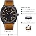 VOEONS Leather Watches for Mens Brown Genuine Leather Business Watch Analog Quartz Classical Casual Watches for Men, Teens, Waterproof, Calendar