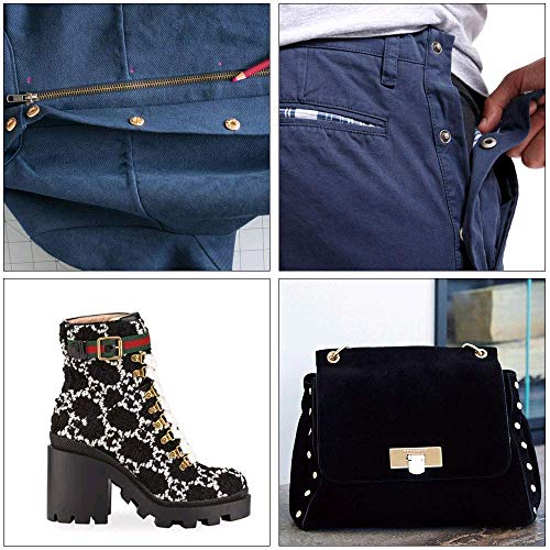 100 Set Di Bottoni In Metallo ，Rivetto in Pelle Doppio Testa con Kit di Attrezzi di Riparazione - Bottoni A Pressione per Cuoio fai da te Decorazione Arte e Artigianato Argento e Bronzo（15mm）