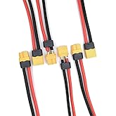 XT60 Connectors Female Male with 12awg 5.9inch Wire Functional Wire Cover ( 3 Fmale + 3 Male )