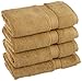 Superior Egyptian Cotton Pile Hand Towel Set of 4, Ultra Soft Luxury Towels, Thick Plush Essentials, Absorbent Heavyweight, Guest Bath, Hotel, Spa, Home Bathroom, Shower Basics, Toast
