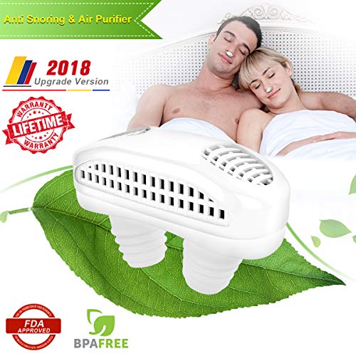 2-in-1 Anti Snoring Devices, Snoring Solution Nasal Dilator Air Purifier Filter Nose Vents Plugs Clip Stop Snoring Aids Snore Stopper Reduce Snoring Sleeping Aid Device for Ease Breathing (White)