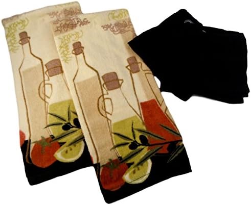 Savvy Kitchen Super Absorbent 100% Cotton Kitchen Towel Set - 4 PC Set (Extra Virgin Olive Oil)