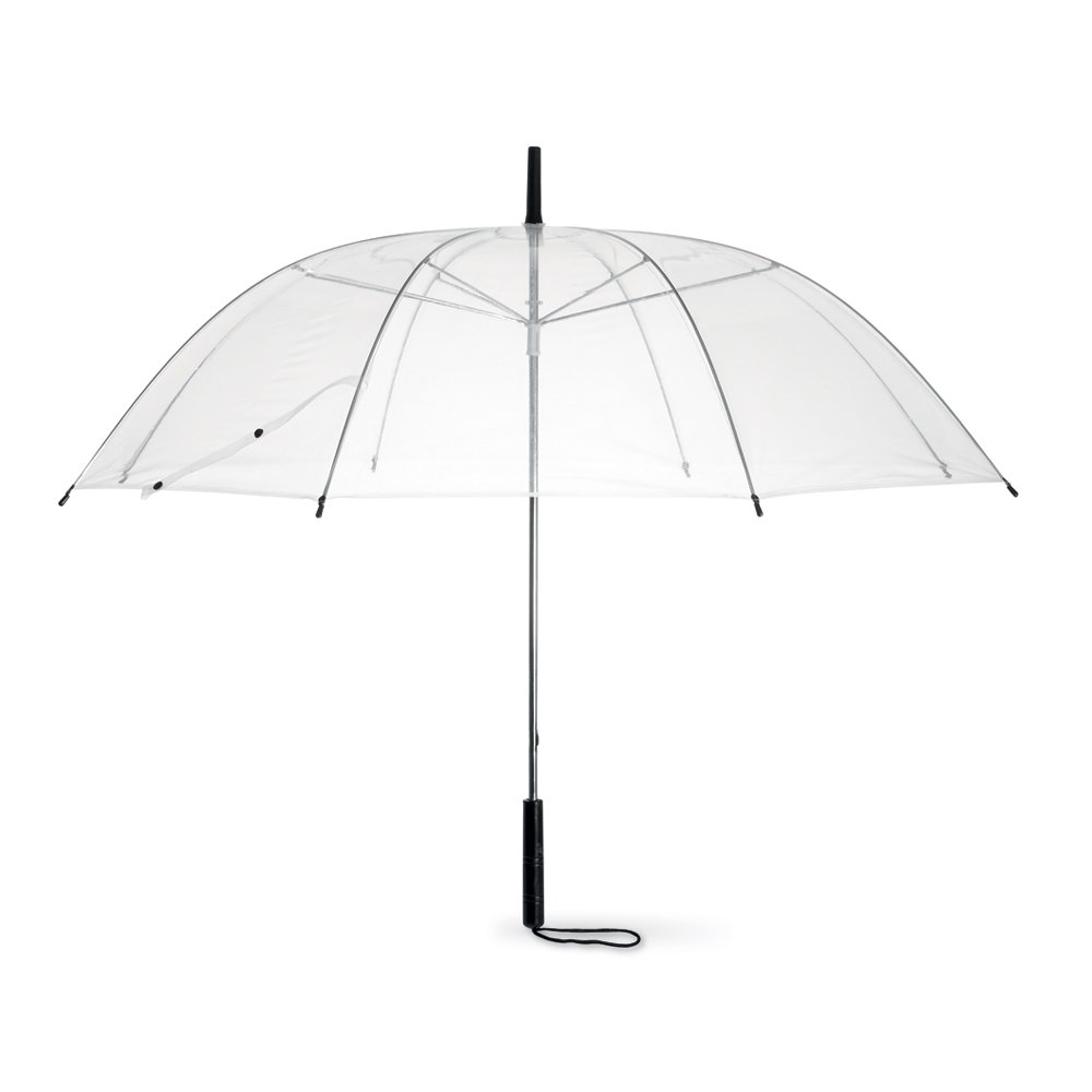 eBuyGB Clear Dome Umbrella Wedding Photographer Parasol Folding Umbrella, Long Umbrella with Stick Handle Rainproof Lightweight, 38 Inch / 98cm Span 80cm Length