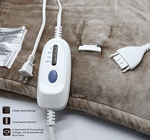 image for MARQUESS Electric Blanket Microplush Sherpa and Reversible Flannel Was