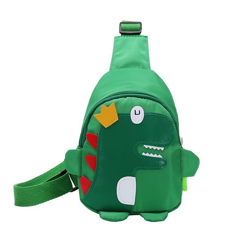 Photo 1 of Hiflyer Kids Sling Bag - Small Nylon Crossbody Bag for Kids Travel, Dinosaur Pattern (Green)