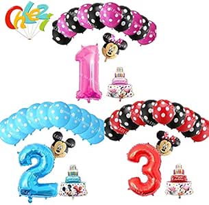 Uniqus - Globos de Papel de Aluminio con diseño de Mickey Minnie Mouse