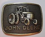 John Deere Tractor Logo Metal w/ Antique Bronze Finish Belt Buckle