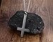 VNOX Jewelry Stainless Steel Upside Down Cross Necklace for Men,Inverted Pendant,Black,24