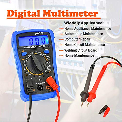 Soldering Iron Kit with Digital Multimeter, Toolour 28-in-1 Soldering Kit Electronics 60w Adjustable Temperature Soldering Iron with ON/OFF Switch, 5 Iron Tips, Solder Wire, Desoldering Pump, Stand