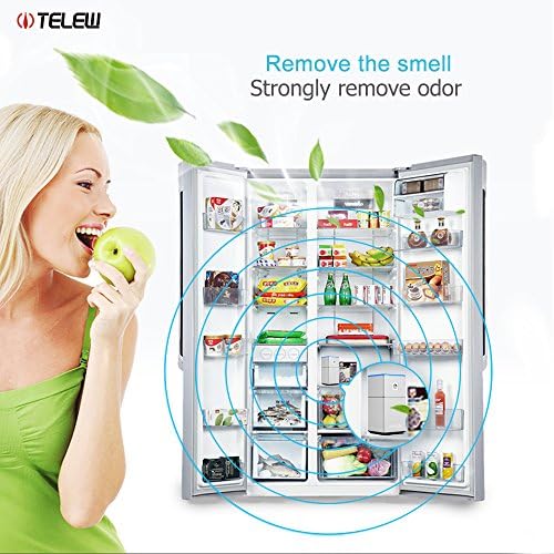 HEPA Filter, Refrigerator Purifier | Filter Ionic Air Purifier,Ozone Sterillization,Sterilizing Deodorizer Purifier for Refrigeration,Kitchen,Shoe Cabinet,Wardrobe (Silver)