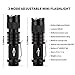 Mikafen 5 Pack Mini Cree Q5 LED Flashlight Torch 7w 300lm Adjustable Focus Zoomable Light