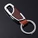 2-Pack Stainless Steel Key Chain with Leather Heavy Duty Home Office Car Keychain with Key Ring Key Holder for Men and Women-Black & Brown
