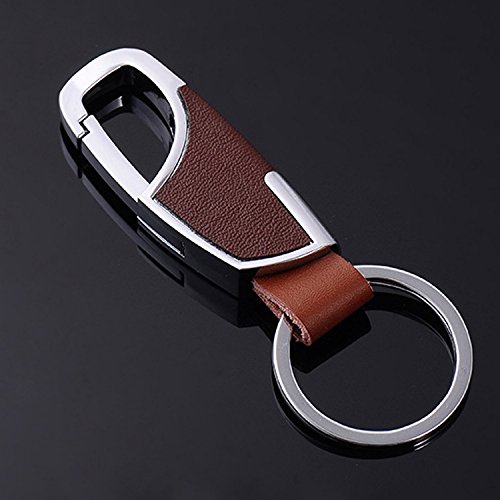 image for Vonzevo 2-Pack Stainless Steel Key Chain with Leather Heavy Duty Home 