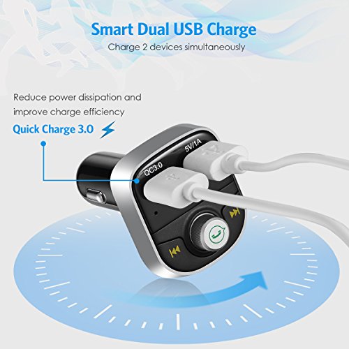 image for AMIR Criacr Bluetooth FM Transmitter, Wireless In-Car FM Radio Adapter
