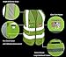 MISSLO 5 Pockets High Visibility Zipper Front Breathable Safety Vest with Reflective Strips, Neon Yellow (Small)